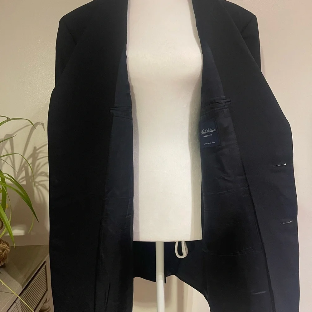Brooks Brothers Brooks Ease Wool Dark Blue Blazer/Sports Coat Men's 45 Long USA